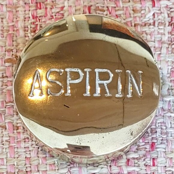 Bomel Collection, Inc. Other - Vtg Aspirin Pill Solid Brass pharmaceutical novelty Stash Box